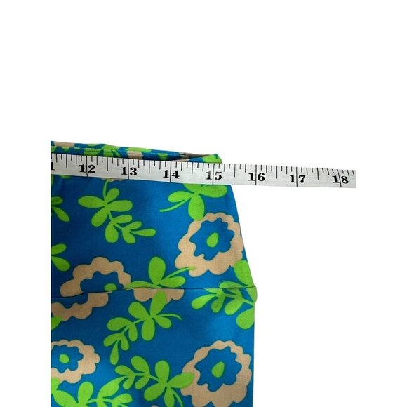 LuLaRoe Women's Blue Floral Tall & Curvy Tights - Picture 4 of 5